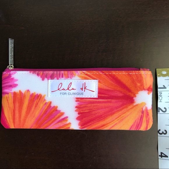 Clinique Yellow Pink Orange Floral Makeup Bags - Picture 8 of 13